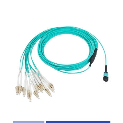 12 волокон OM3 MTP® до LC Simplex Fiber Optic Trunk Cable Female LSZH Patch Cord 1m
