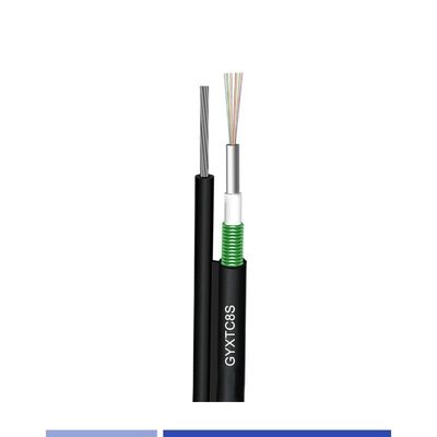 Купить 12-волоконный одномодовый 9/125 мкм воздушный оптоволоконный кабель с тросом из полиэтилена GYXTC8S онлайн изготовление