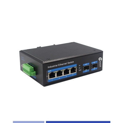 Купить Промышленный преобразователь волокна 10/100/1000M 2 SFP с 4 портами RJ45 Одномодный SMF Duplex 1310nm 20KM онлайн изготовление