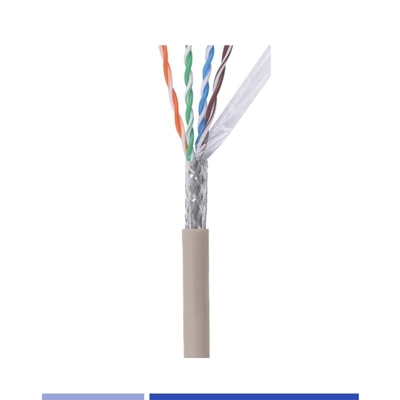 Купить PVC Jacket Cat6 Сетевой кабель 23AWG SFTP Сетевой кабель Твердая медь 4 Пара Серая 305Mtr онлайн изготовление