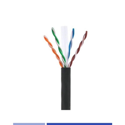 Купить UTP Внешний кабель Cat6 23AWG твердая медь 4 пары PE куртка черная 305Mtr онлайн изготовление