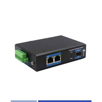Купить Промышленный преобразователь волокна 10/100/1000M 1 SFP с 2 портами RJ45 Одномодный SMF Duplex 1310nm 20KM онлайн изготовление