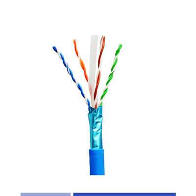Купить F/UTP 23AWG Cat6 кабель твердая медь 4 пары PVC куртка синий 305Mtr онлайн изготовление