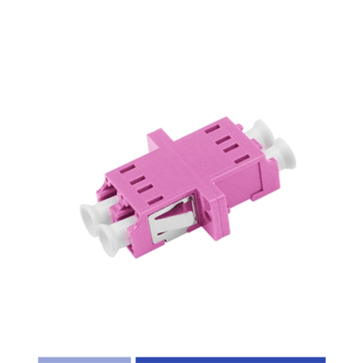 OM4 LC UPC Duplex Connector Высокоэффективный универсальный с фланцем Мажента