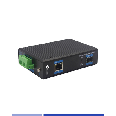 Индустриальный преобразователь волокна 10/100/1000M 1 SFP с 1 портом RJ45 Single-Mode SMF Duplex 1310nm 20KM